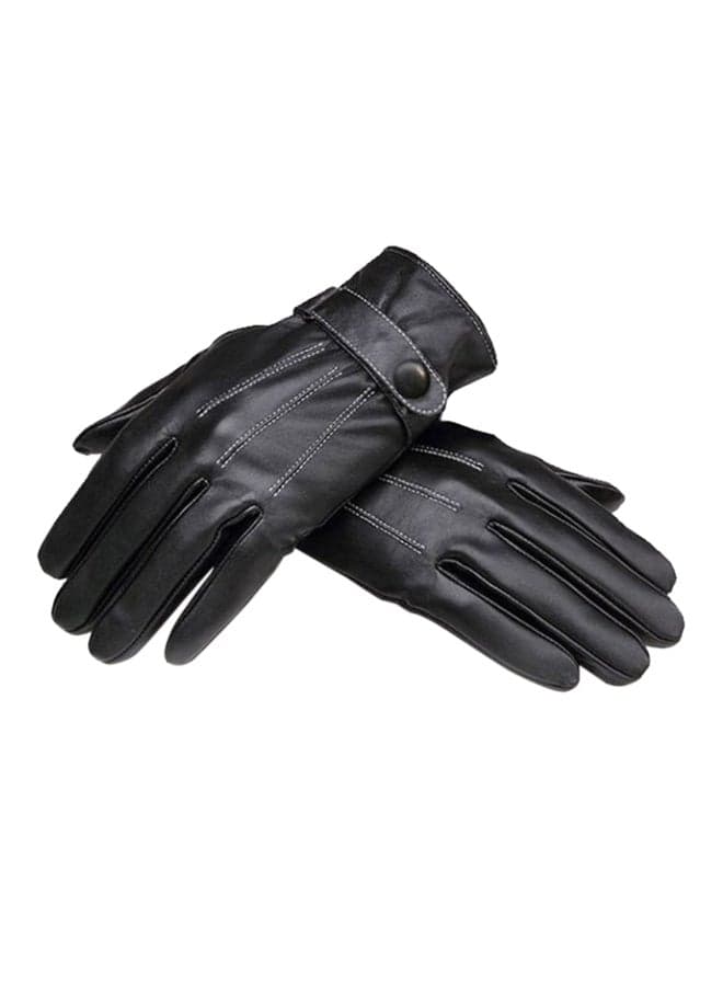 Warm Lined Leather Gloves - 23 cm 23cm
