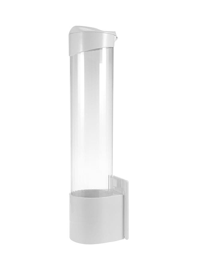 Disposable Paper Cup Storage Rack for Water Cooler Clear/White 41.00x10.00x8.50cm