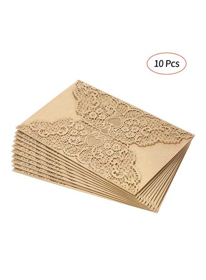 Pack Of 10 Pearl Paper Invitation Cards Holder