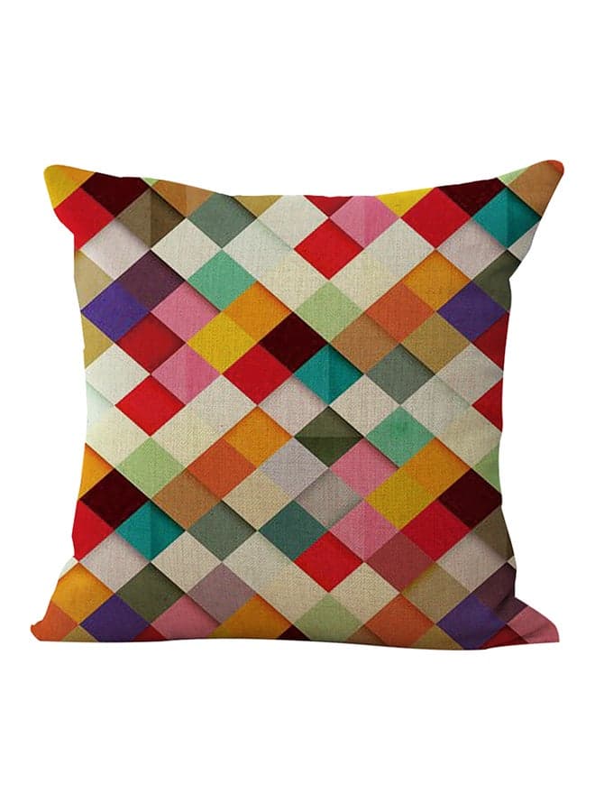 Decorative Geometric Pattern Cushion Cover Multicolour 45 x 45cm
