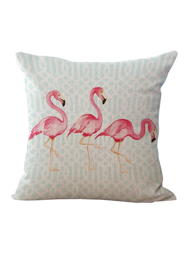 Decorative Flamingo Printed Cushion Cover Multicolour 45 x 45cm
