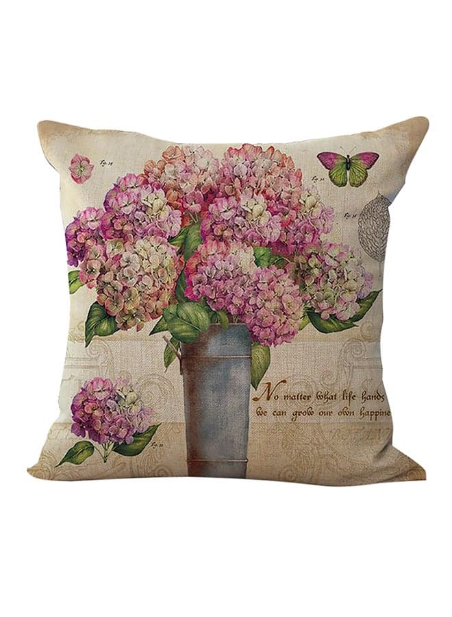 Decorative Floral Printed Cushion Cover Multicolour 45 x 45cm