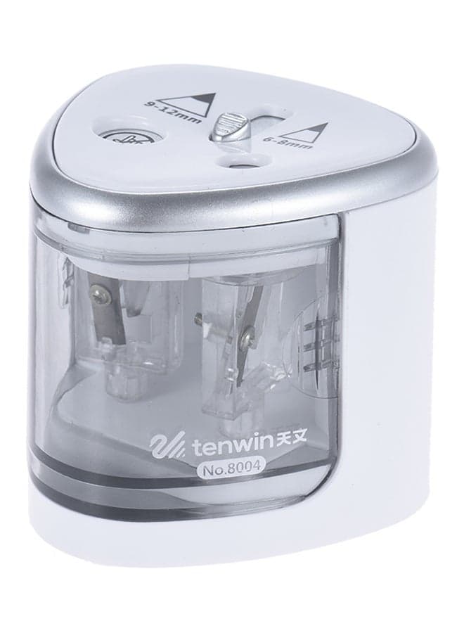 2-Holes Electric Pencil Sharpener Silver