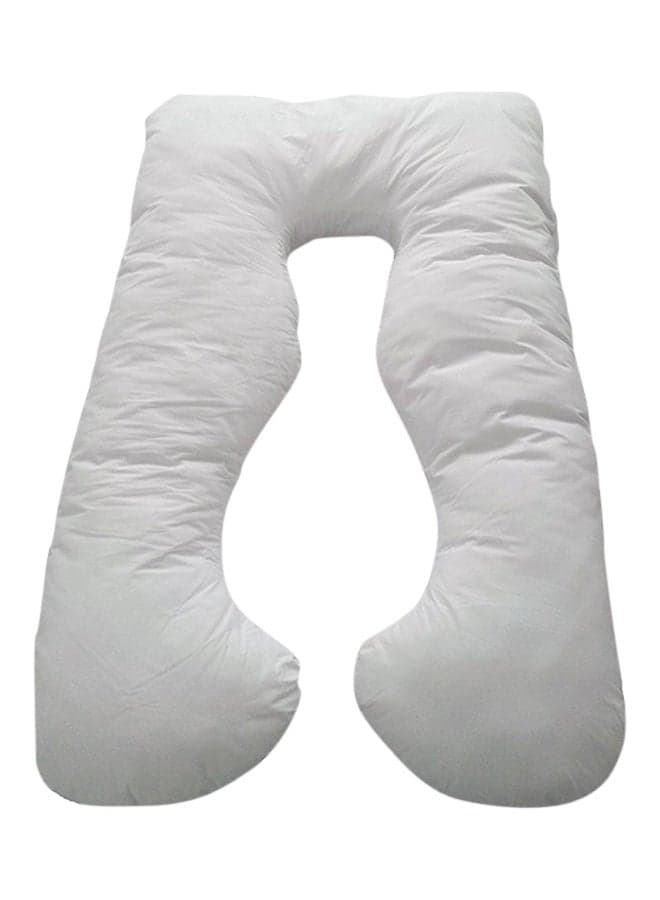 U Shaped Maternity Pillow Cotton Blend White 140x80cm