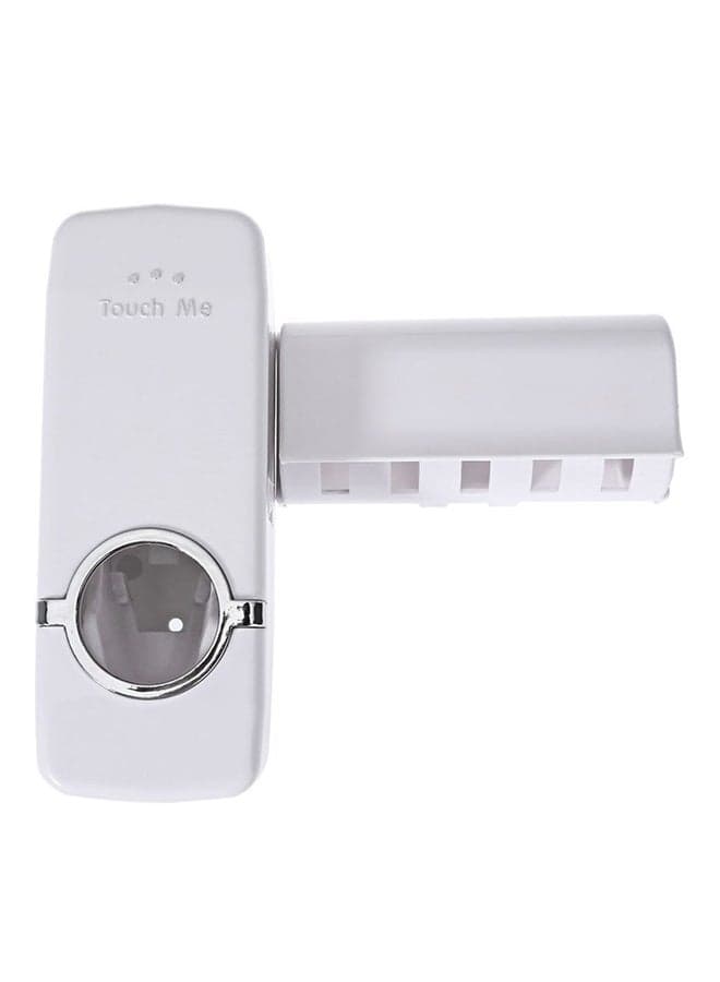 Automatic Toothpaste Dispenser And Toothbrush Holder White 20.3x5.1cm