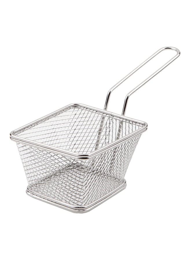 Stainless Steel Mesh Frying Basket Silver 4inch
