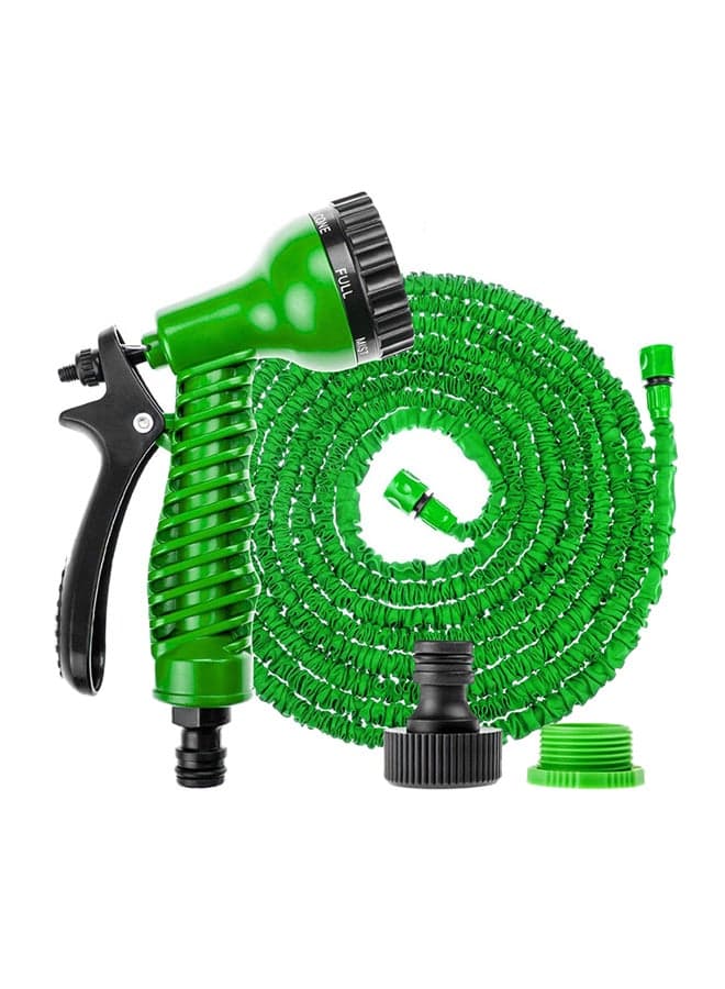 Hose Pipe With 7 Speed Spray Gun Green
