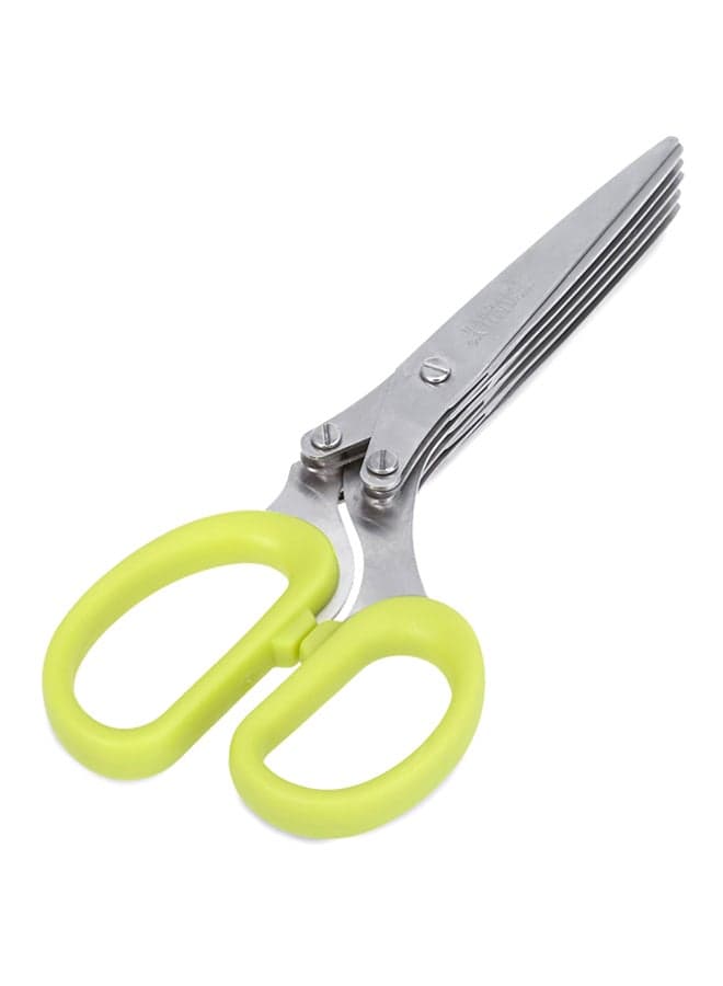 5 Blade Herb Scissors With Cleaning Comb Green 19.00 x 7.50 x 1.50cm