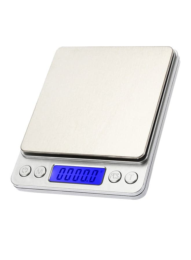 Mini Digital Scale Weighing Tool With Tray Silver 130 x 109 x 20mm