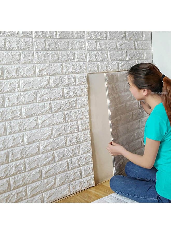 Decorative 3D Brick Sticker White 70x77x0.5cm