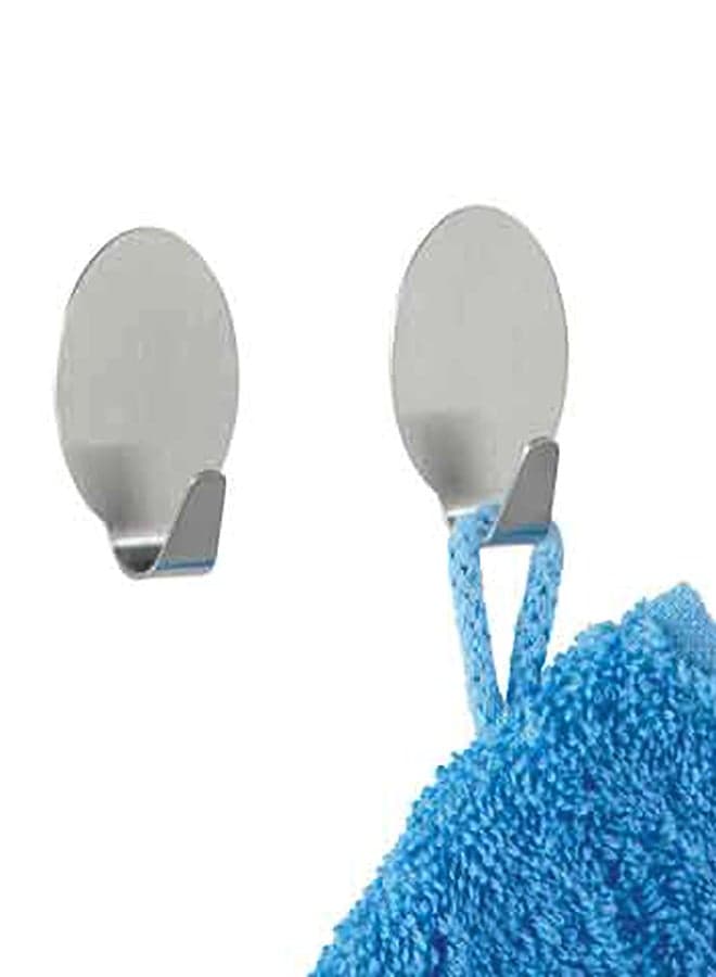 2-Piece Maxi Wall Hook Set Silver