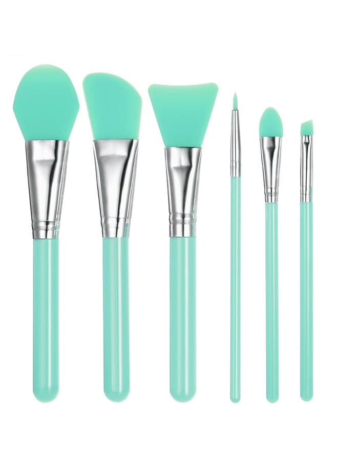 6-Piece Silicone Makeup Brush Set Green