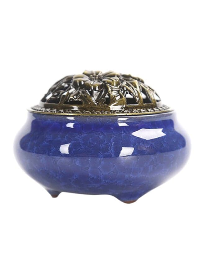 Ceramic Stoneware Incense Burner Purple 10x7.2cm