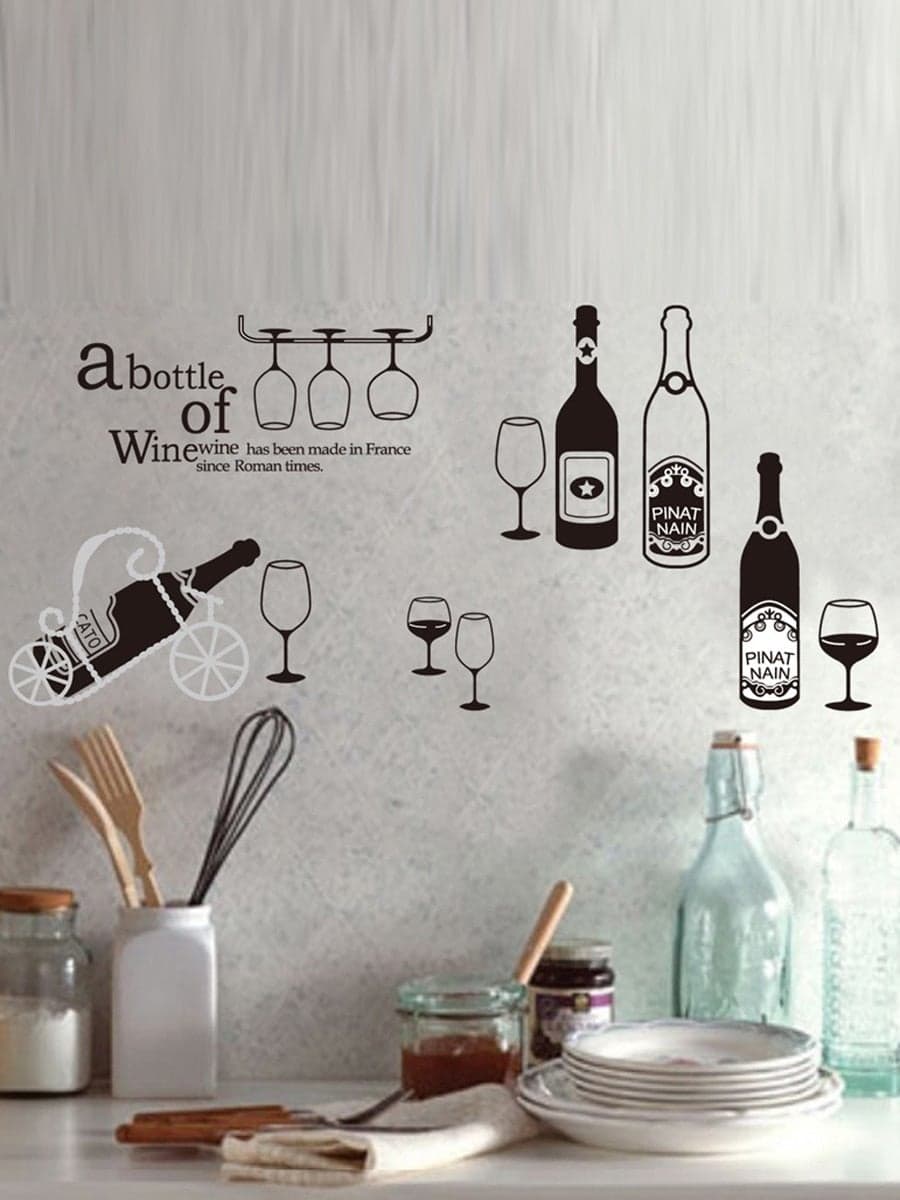 Creative Design Pattern Kitchen Wall Sticker Multicolour 90 x 60cm