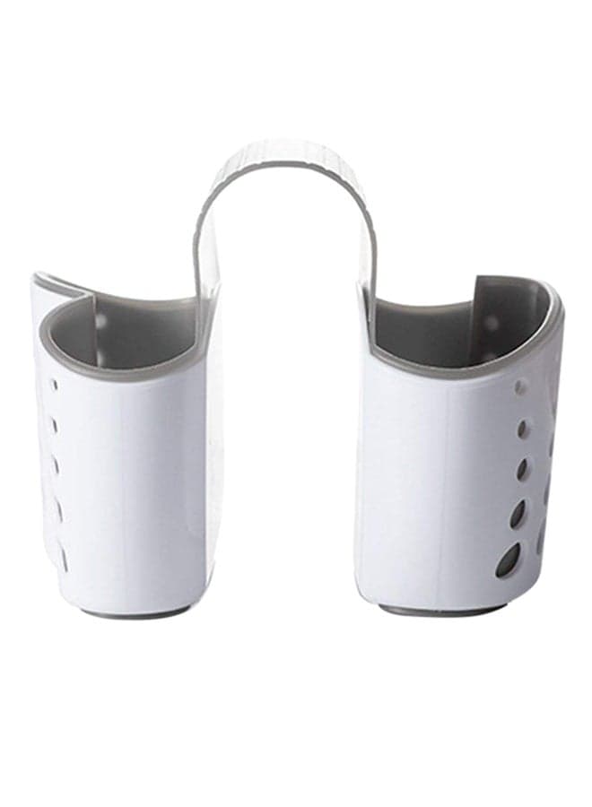 Multifunction 2 Sided Kitchen Sink Hanging Strainer White/Grey 145x140x124mm