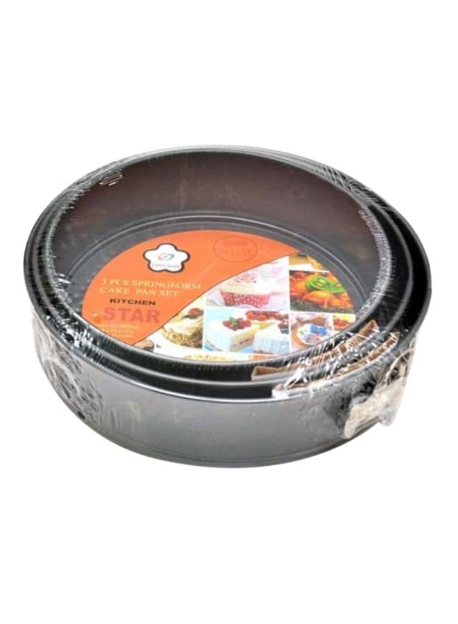 3-Piece Circular Cake Mould Set Black
