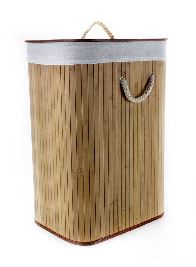 Rectangular Foldable Laundry Basket Brown 40x30x60cm
