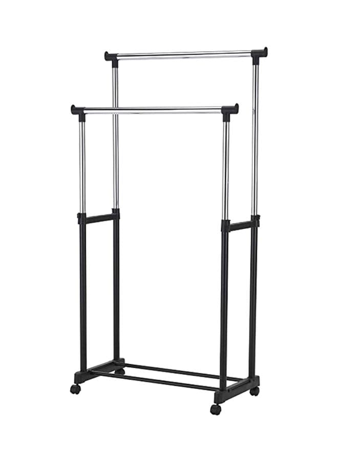 Removable And Retractable Telescopic Cloth Hanger Black/Silver