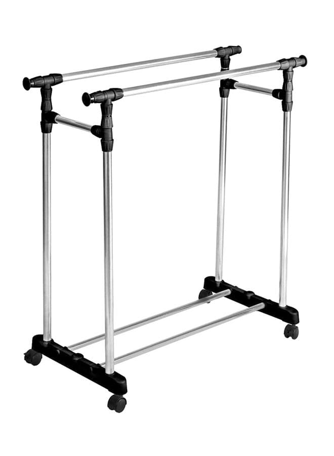 Metal Adjustable Cloth Rack Hanger Silver/Black