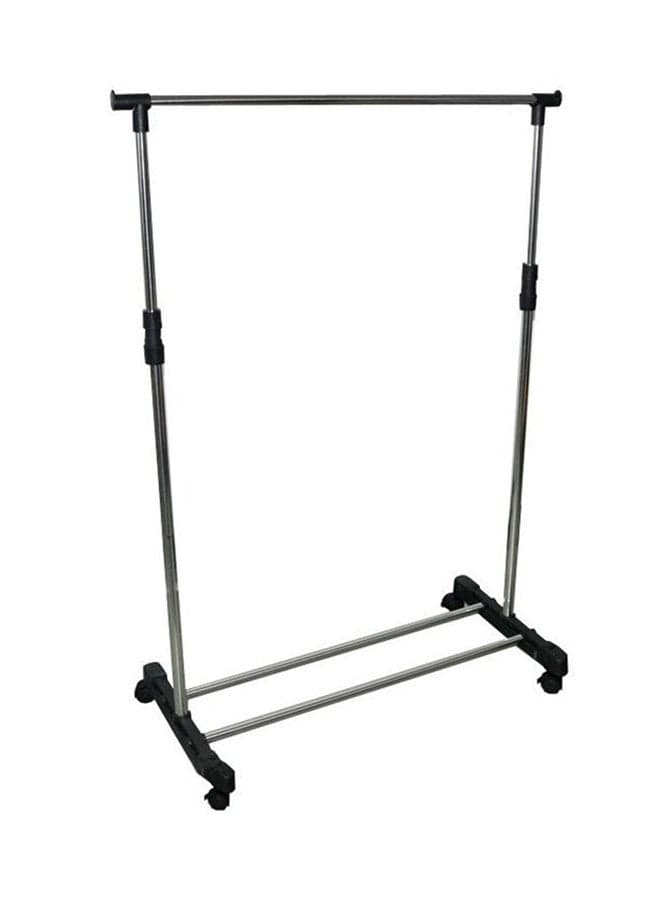 Foldable Single Pole Cloth Hanger Silver/Black