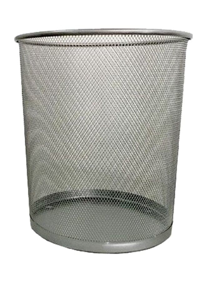 Round Waste Basket Silver