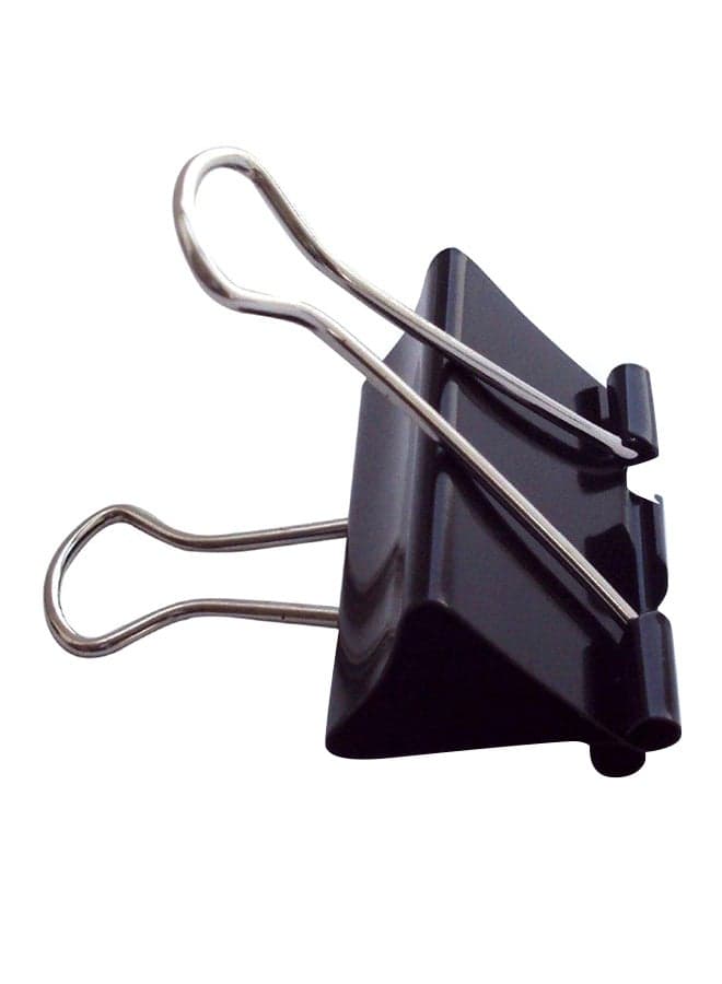 12-Piece Binder Clip Black/Silver