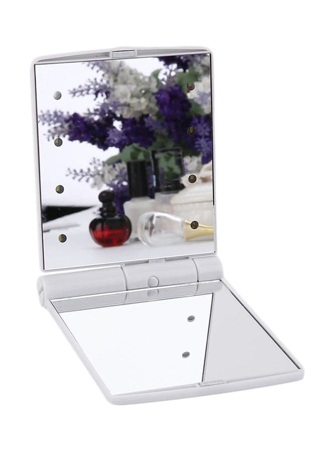 8 LED Foldable Mirror White/Clear