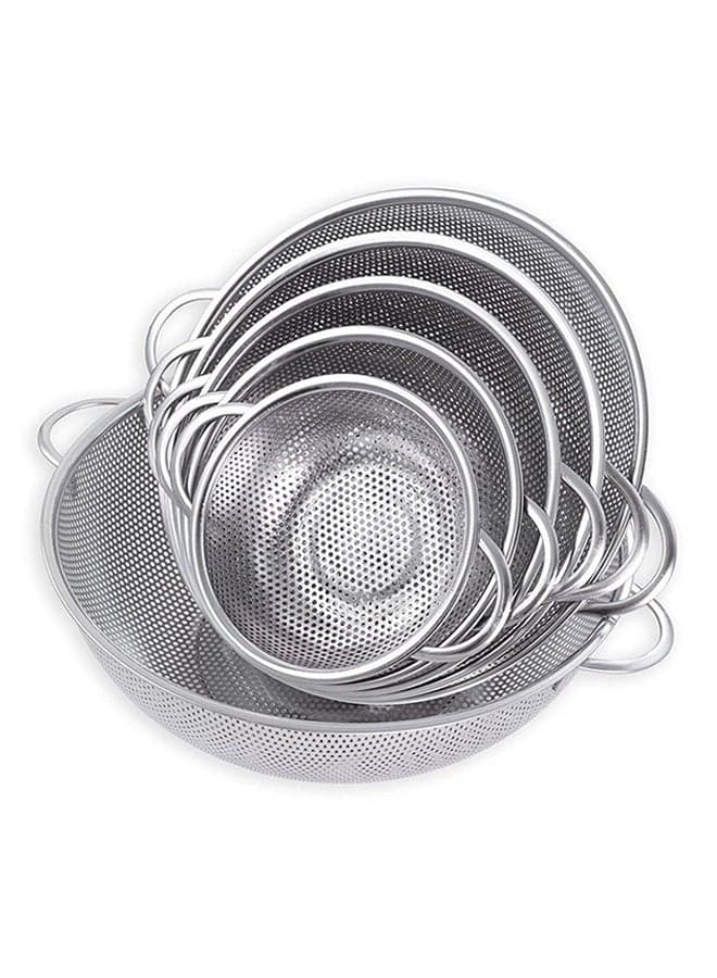 6-Piece Sink Basket Set Silver 25.5cm