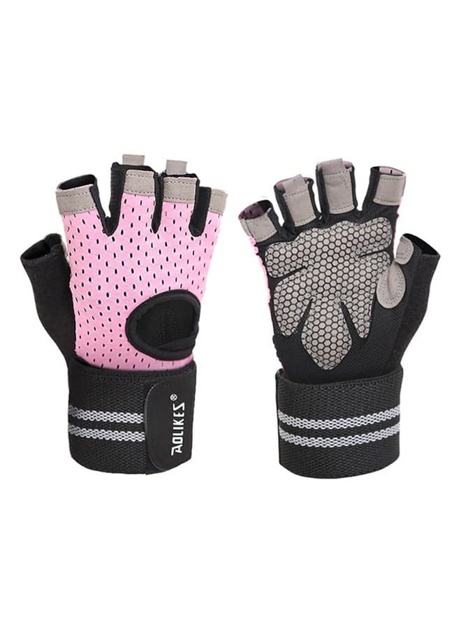 Pair Of Half Finger Weight Lifting Gloves