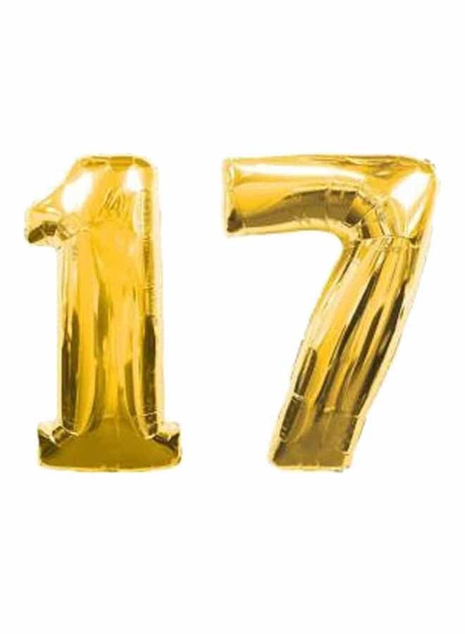 Number 17 Helium Party Balloon 16inch