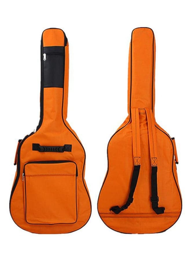 Acoustic Guitar Bag Backpack With Dual Adjustable Shoulder Strap - Orange