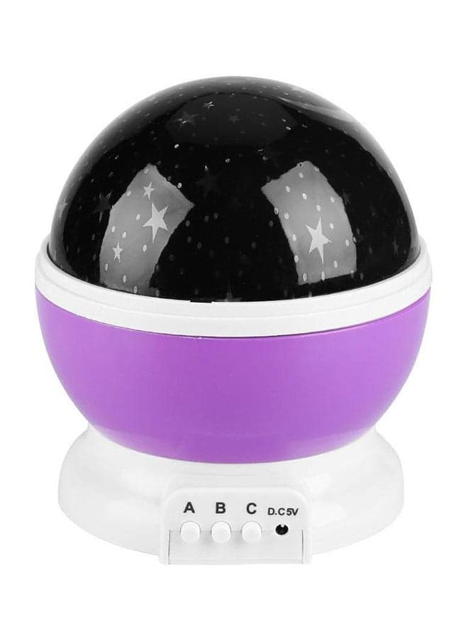 Star And Moon Rotating Projector Night Lamp Purple/Black/White 13x13x14.5cm