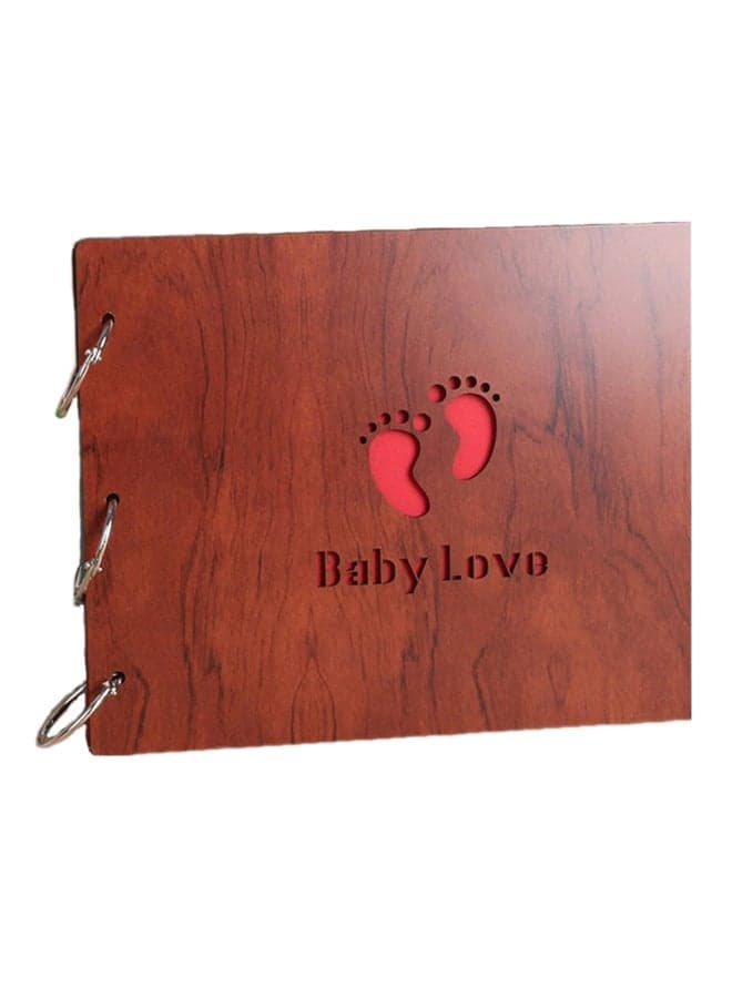 Wooden Cover Photo Album Brown/Red 29x29cm