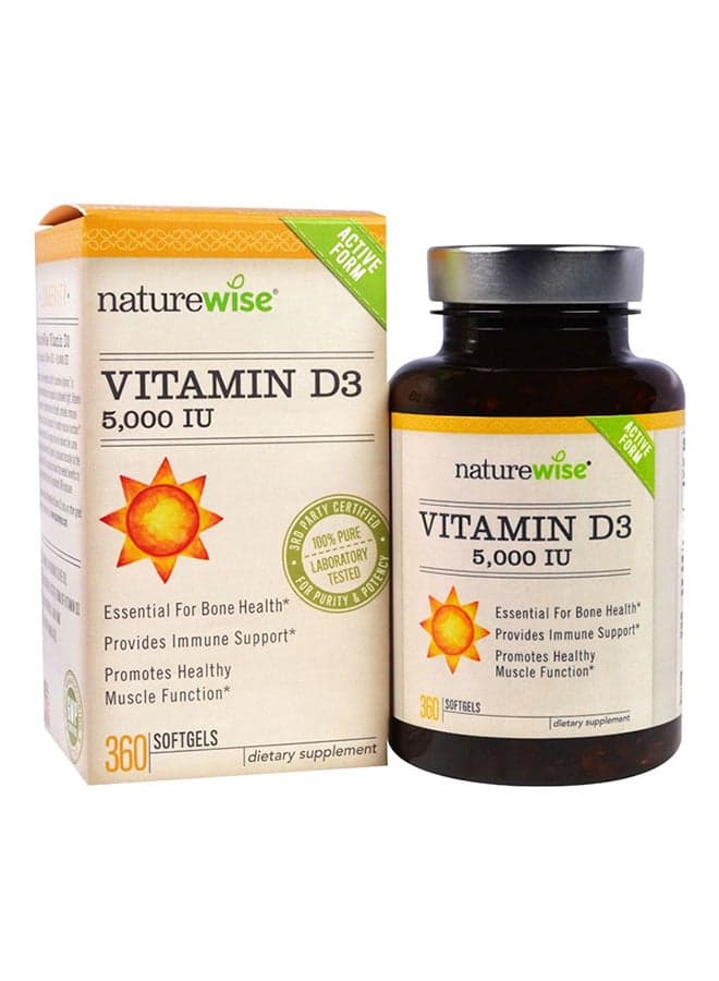Vitamin D3 5000 IU - 360 Capsules
