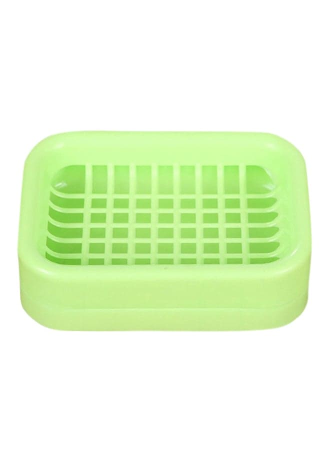 Durable Plastic Soap Dish Green 12.8x8.8x3.8centimeter