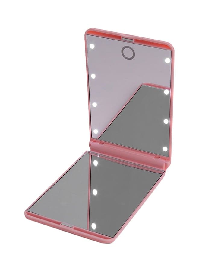 9 LED Portable Lighted Makeup Mirror Pink