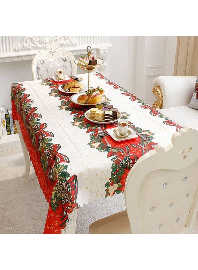 Cloth Table Cloth Cream/Red/Dark Green 180x150cm