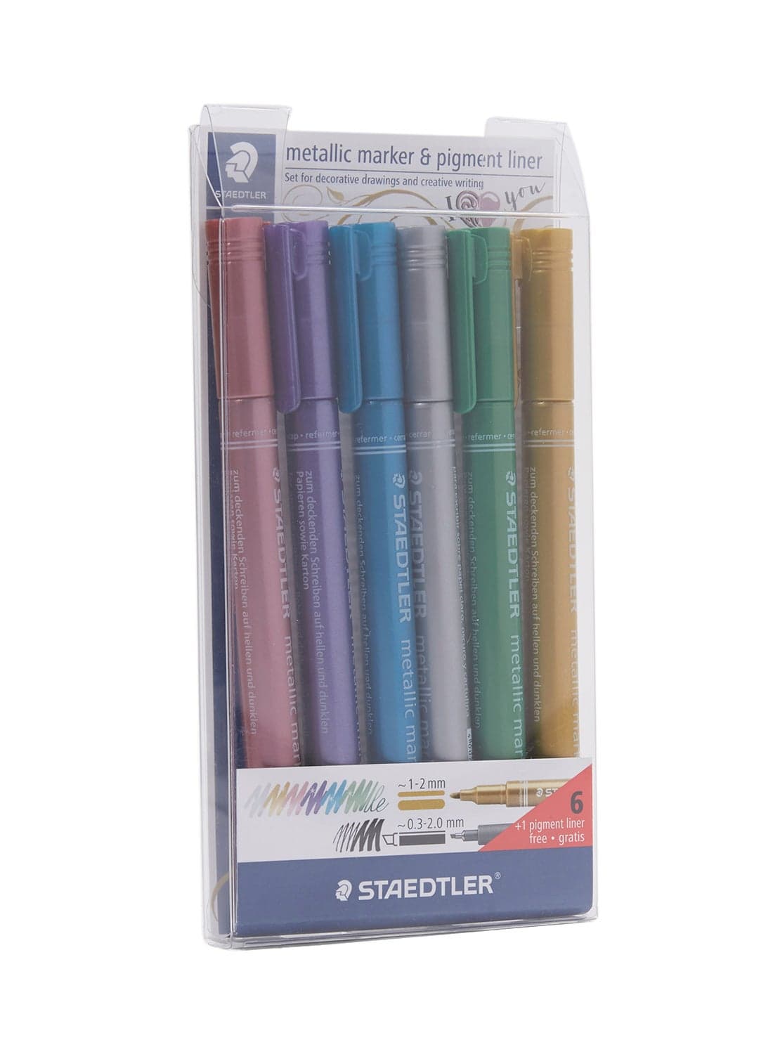 6-Piece Metallic Marker Multicolour