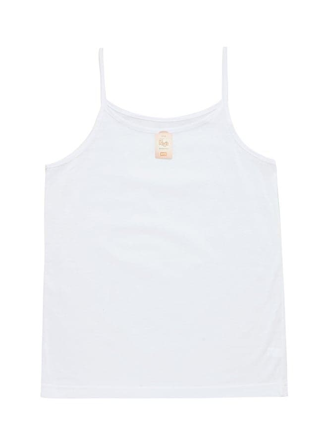 Round Neck Cotton Vest White