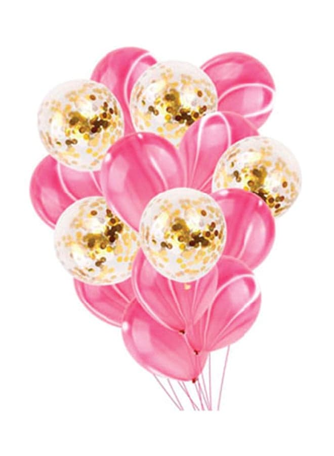 15-Piece Marble And Confetti Decorative Balloon Set 12inch
