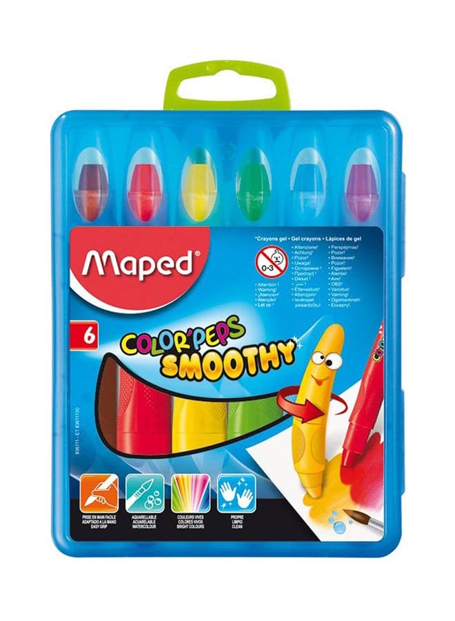 6-Piece Smoothy Crayons Set Multicolour