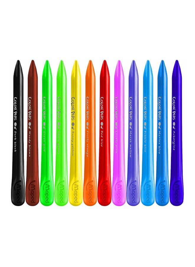 12-Piece Plastic Crayons Set Multicolour
