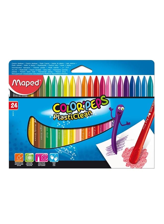 24-Piece Plastic Crayons Set Multicolour