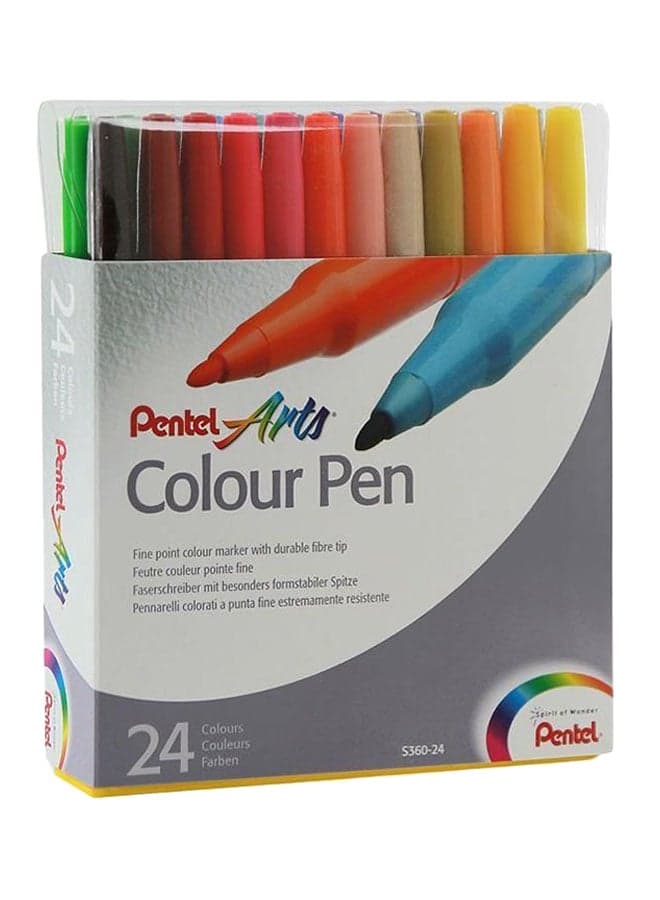 24-Piece Fine Point Color Pen Set Multicolour