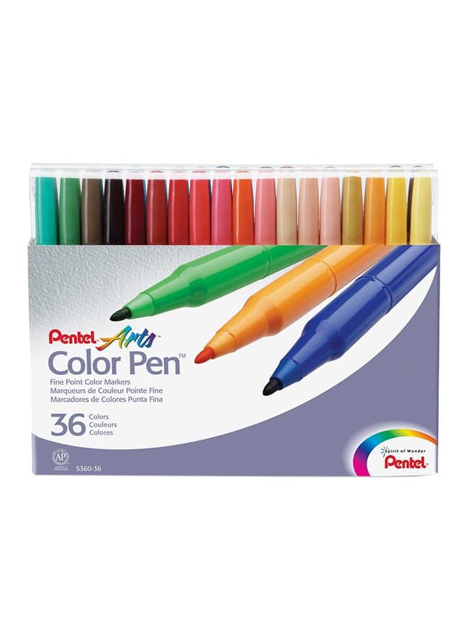 36-Piece Fine Point Color Pen Set Multicolour