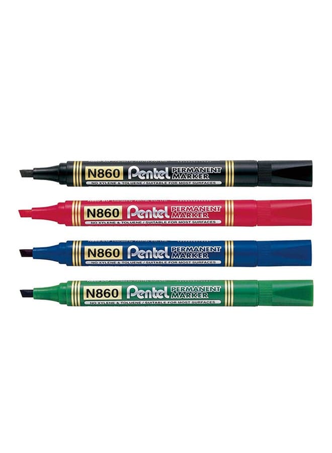 4-Piece Chisel Tip Permanent Marker Set