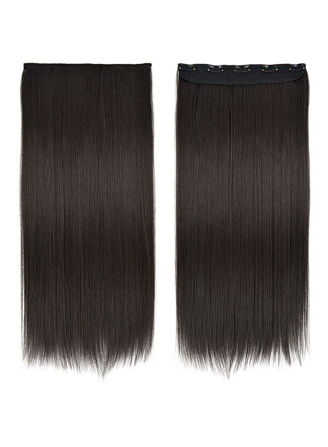 One Piece Elegant Lace Human Hair Straight Wig Black 60cm