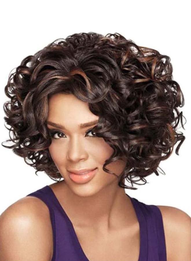Short Wavy Natural-Looking Frontal Hair Wig 35cm