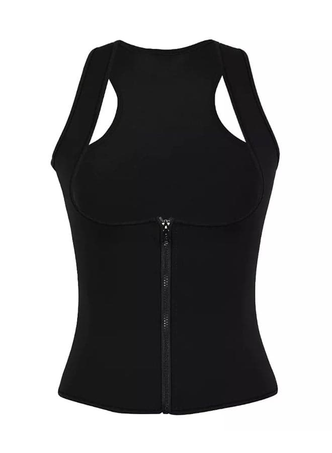 Body Shaper Waist Trainer Zip Vest Black