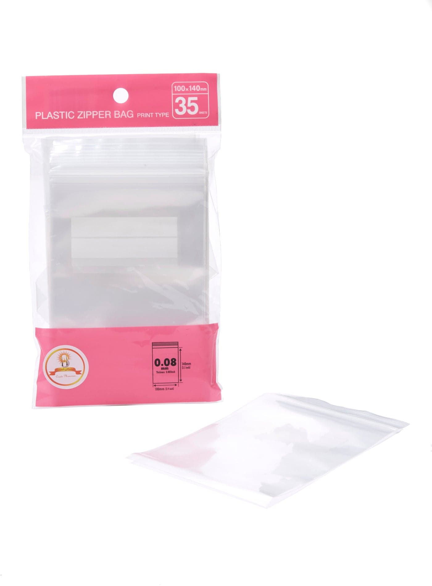 35-Piece Plastic Zipper Bag Transparent 14x10centimeter